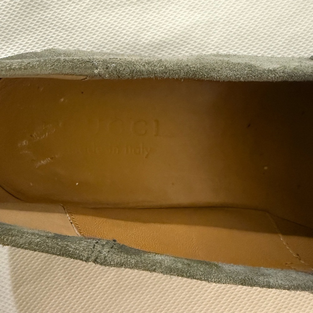 Gray Suede Loafers with Gold horsebit - Picture 3 of 6